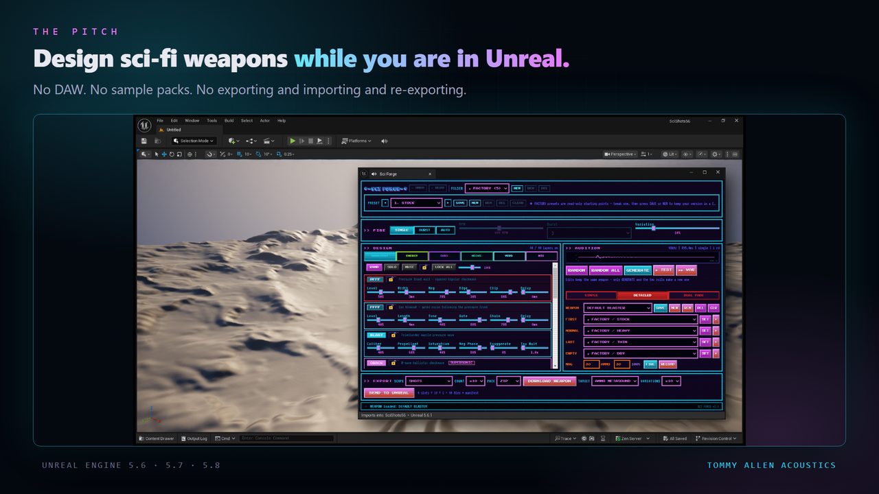 Sci Forge in the Unreal Editor