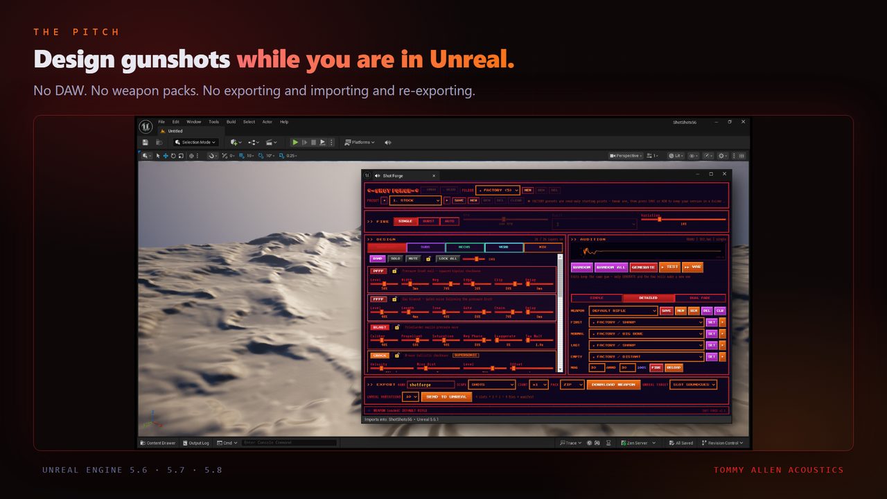 Shot Forge in the Unreal Editor