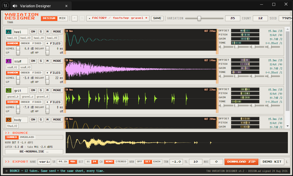 One of the tools running as a tab inside the Unreal Editor.